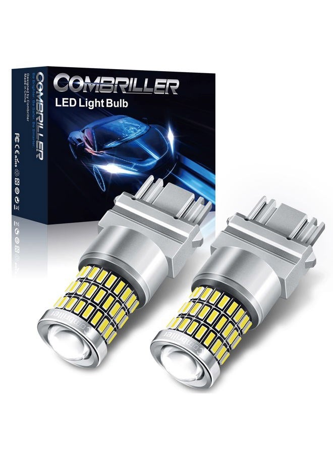 Combriller 3157 LED Bulb White 6000K, 3056 3156 3057 4157 LED with Projector Replacement for LED Reverse Lights Turn Signal Bulb Brake Light Tail Light Bulb Parking Light, Pack of 2 - Image 1