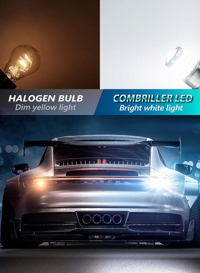 Combriller 3157 LED Bulb White 6000K, 3056 3156 3057 4157 LED with Projector Replacement for LED Reverse Lights Turn Signal Bulb Brake Light Tail Light Bulb Parking Light, Pack of 2 - Image 2