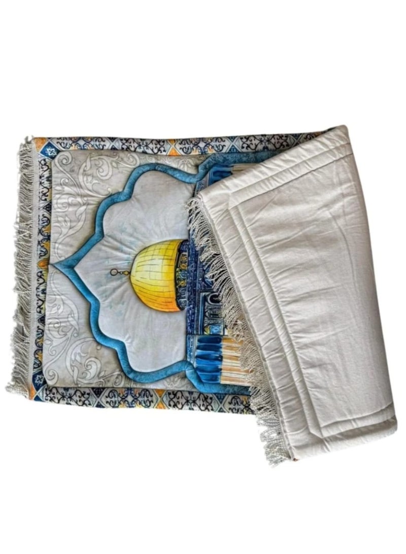 i diD Premium Prayer Mat for Adults, Ultra-Sot with thickness 2 CM, very comfortable for knees and forehead, anti-slip, with an elegant Islamic design, with a rosary and an authenticated copy of the Holy Quran, giving you a sense of comfort and reverence, Elegant Muslim Gift for Hajj, Ramadan, and Eid or any Event - Image 4
