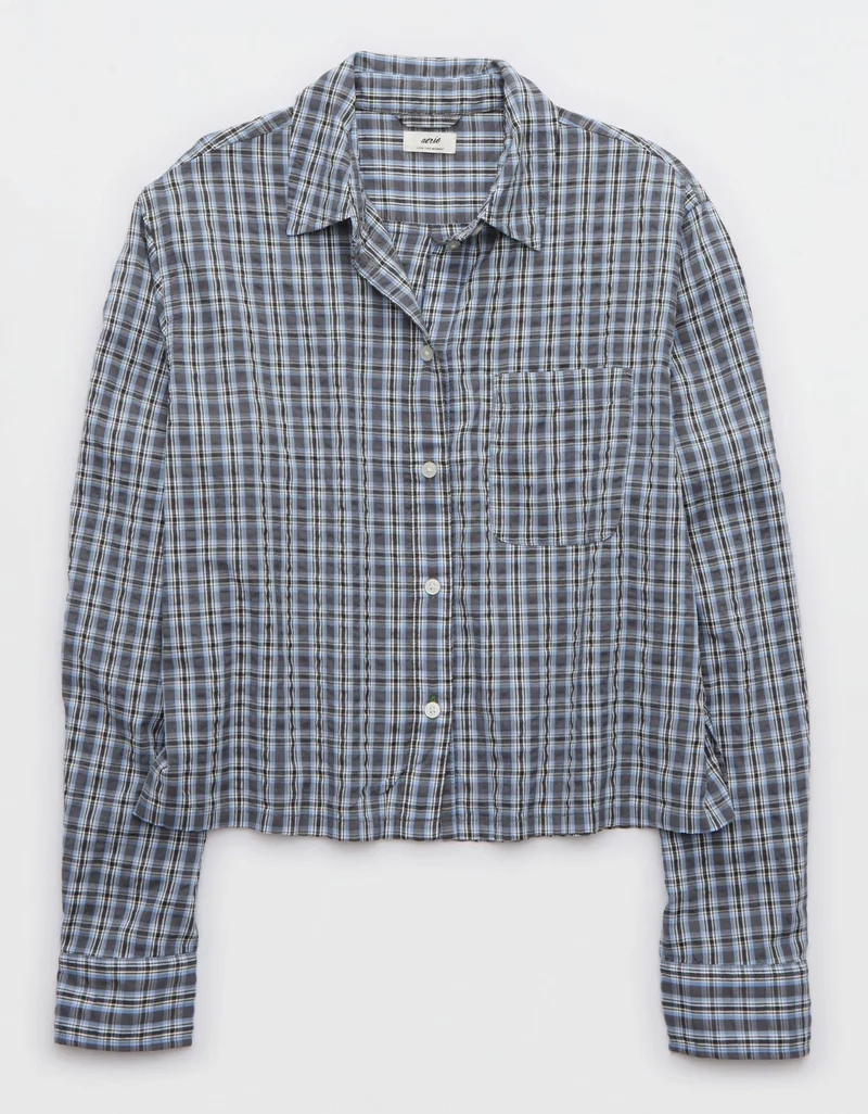 Aerie  Aerie Off-Duty Seersucker Pajama Shirt for Women | Best Price UAE