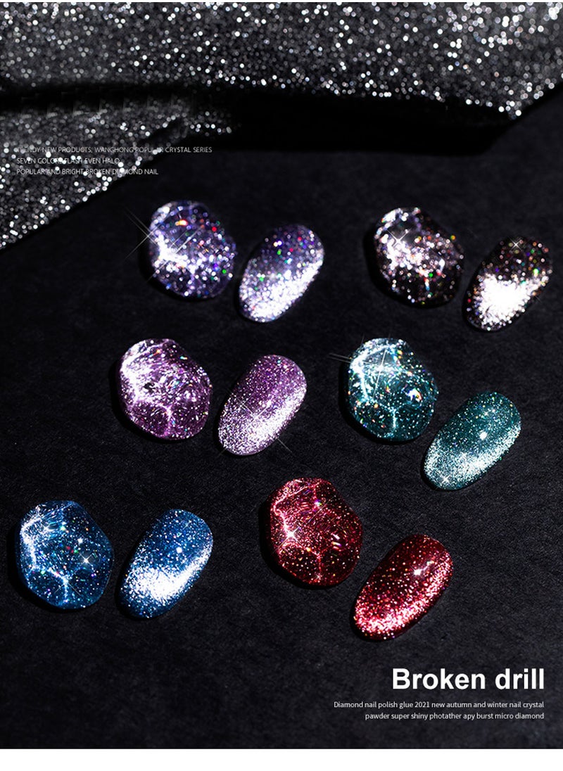 Miss Gooey - Nail Polish Set Gel Nails Polish Gel Polish Cat Eye Gel Glitter With Magnetic Stick Kit Super Shine Colors Longlasting UV LED Required Quick Dry Magnetic Art Manicure DIY At Home Soak Off For Women - Image 1