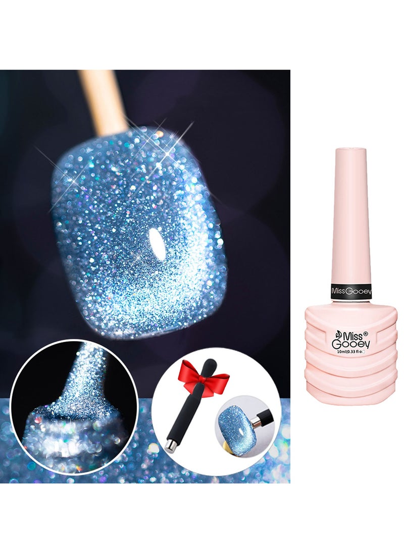 Miss Gooey - Nail Polish Set Gel Nails Polish Gel Polish Cat Eye Gel Glitter With Magnetic Stick Kit Super Shine Colors Longlasting UV LED Required Quick Dry Magnetic Art Manicure DIY At Home Soak Off For Women - Image 1
