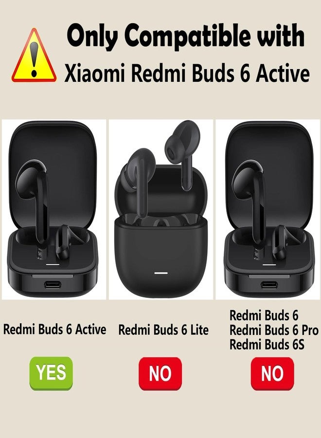 EasyBee [عبوة 2] غلاف easyBee متوافق مع سماعات Xiaomi Redmi Buds 6 غطاء شحن نشط، مع 2 سلسلة مفاتيح وحزام مضاد للفقدان، مجموعة واقية رقيقة للغاية من السيليكون السائل الناعم - أسود وأزرق - Image 2