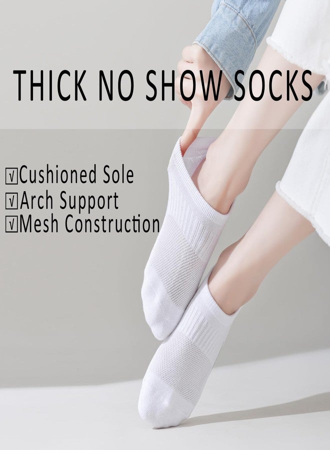 EPEIUS Thick No Show Socks for Women Athletic Ankle Socks Cushioned Running Low Cut Non Slip Footies 3/6 Pairs, Assorted 6 Pack, 8-11 - Image 2