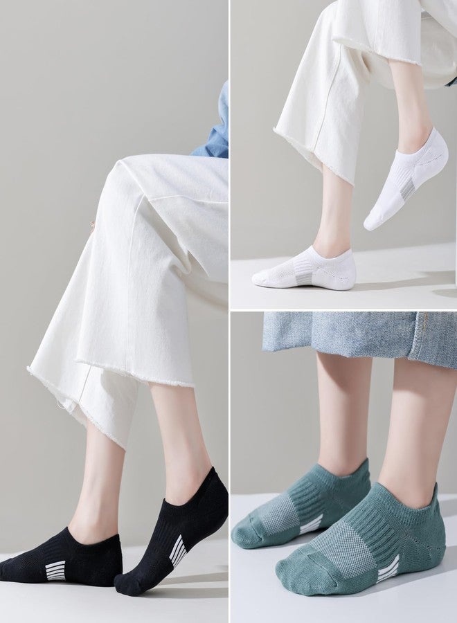 EPEIUS Thick No Show Socks for Women Athletic Ankle Socks Cushioned Running Low Cut Non Slip Footies 3/6 Pairs, Assorted 6 Pack, 8-11 - Image 4
