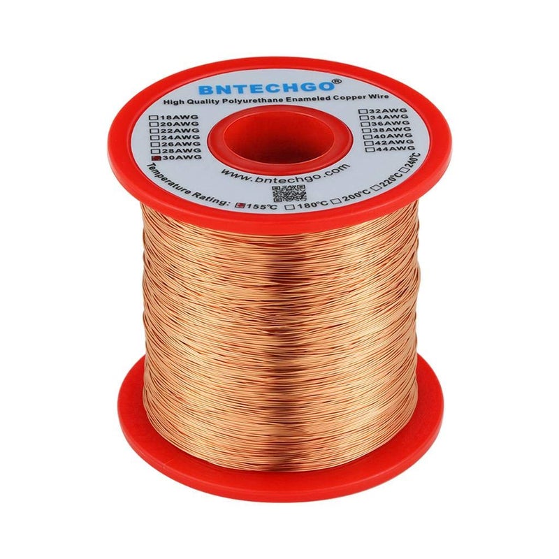 BNTECHGO 30 AWG Magnet Wire - Enameled Copper Wire - Enameled Magnet Winding Wire - 1.0 lb - 0.0098" Diameter 1 Spool Coil Natural Temperature Rating 155â„ƒ Widely Used for Transformers Inductors - Image 2