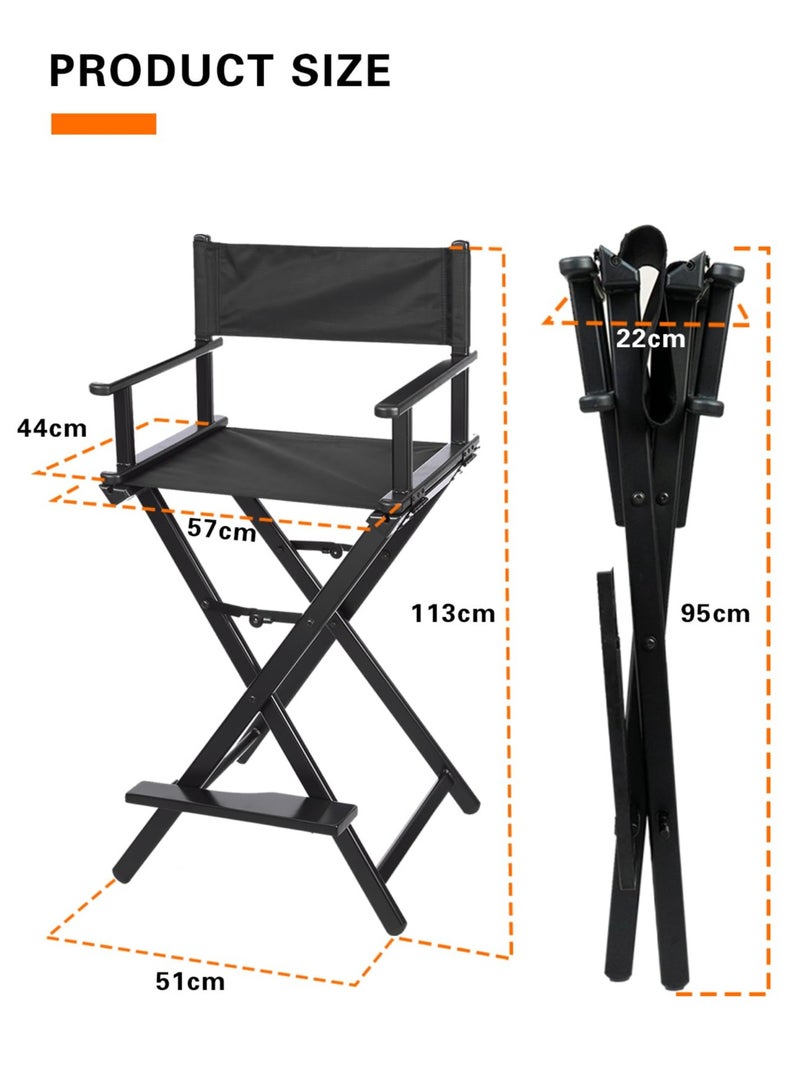 ميشيدا كرسي مدير قابل للطي مصنوع من خليط معدني خفيف الوزن، كرسي فنان مكياج محمول - Image 2