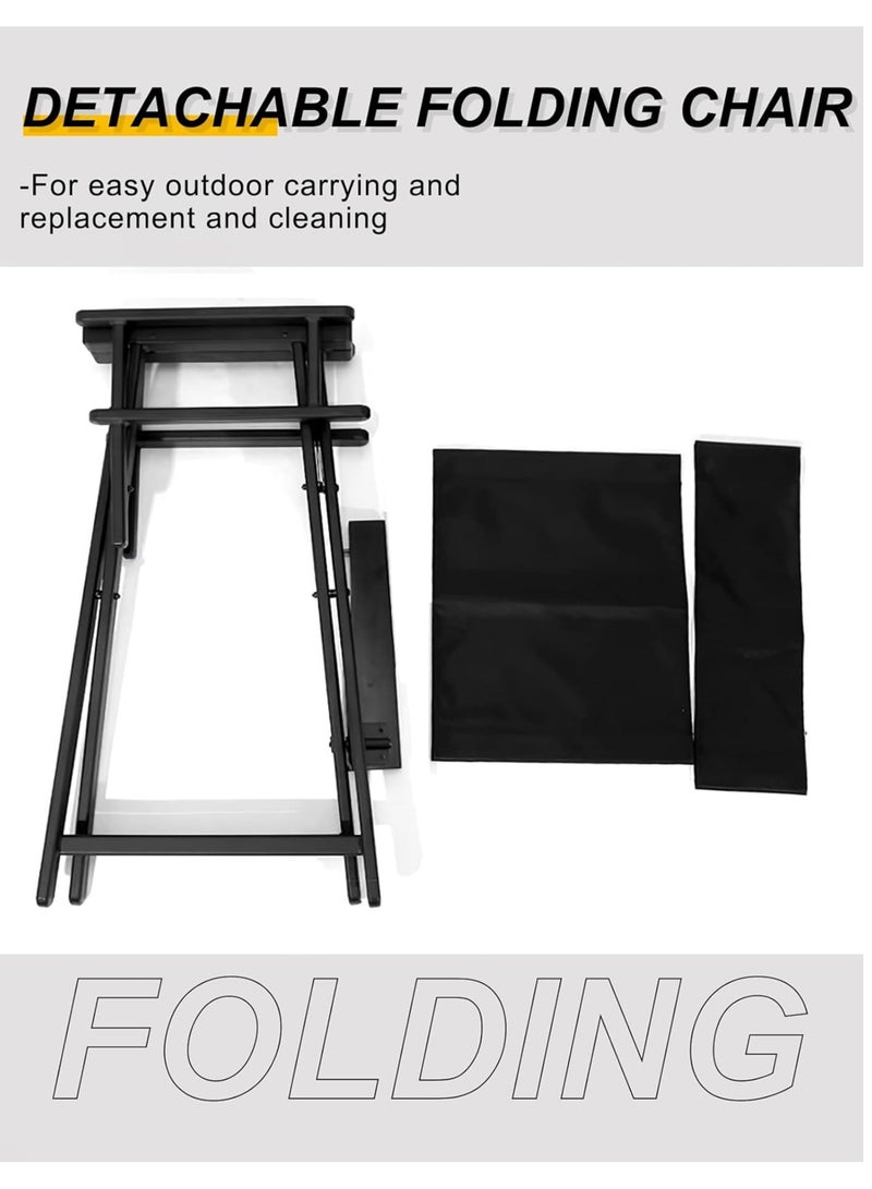 ميشيدا كرسي مدير قابل للطي مصنوع من خليط معدني خفيف الوزن، كرسي فنان مكياج محمول - Image 3