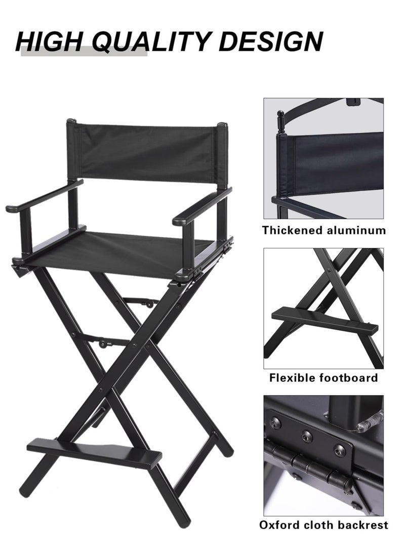 ميشيدا كرسي مدير قابل للطي مصنوع من خليط معدني خفيف الوزن، كرسي فنان مكياج محمول - Image 4