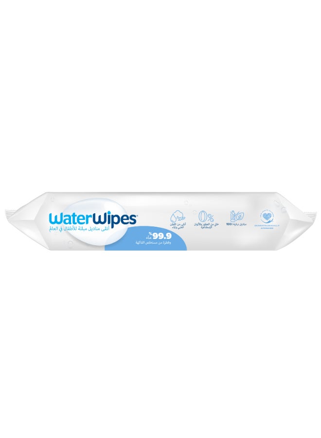 WaterWipes Original Plastic Free Baby Wipes, 60 Wet Wipes, 99.9% Water Based And Unscented For Sensitive Skin - Image 3