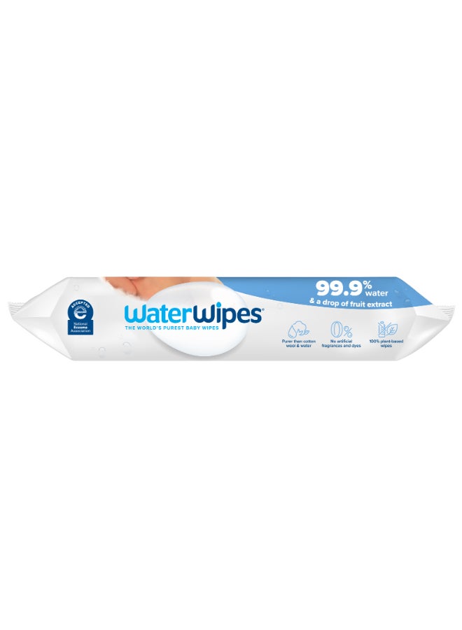 WaterWipes Original Plastic Free Baby Wipes, 60 Wet Wipes, 99.9% Water Based And Unscented For Sensitive Skin - Image 4