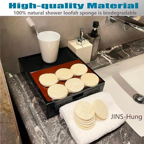 JINS-Hung 18 Pack Natural Loofah Sponge Exfoliating Face Pads - Facial Body Scrubbers Pad - When Bath Shower and Spa - Loofa Sponges Scrub - Bulk Loofahs Scrubber - Cleansing Skin for Women and Men - Image 2