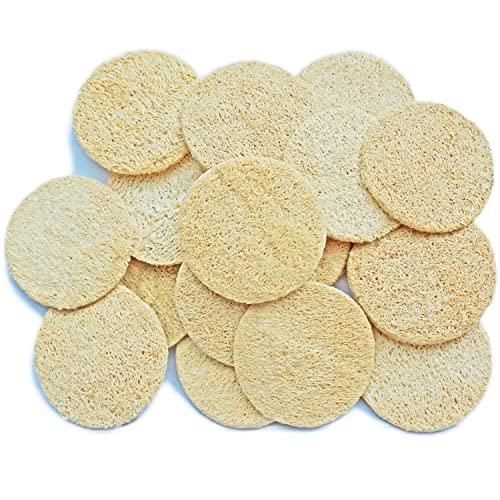 JINS-Hung 18 Pack Natural Loofah Sponge Exfoliating Face Pads - Facial Body Scrubbers Pad - When Bath Shower and Spa - Loofa Sponges Scrub - Bulk Loofahs Scrubber - Cleansing Skin for Women and Men - Image 1