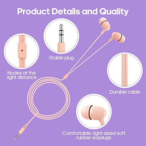 Wensdo Kids Earbuds Bulk 100 Pack Macaron Colors Mixed, Wholesale Durable Earphones in-Ear Headphones Perfect for Schools Classroom Students Teens Children Gift and Adult - Image 4