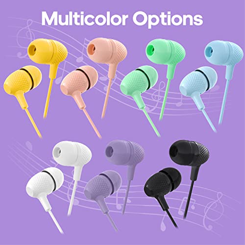 Wensdo Kids Earbuds Bulk 100 Pack Macaron Colors Mixed, Wholesale Durable Earphones in-Ear Headphones Perfect for Schools Classroom Students Teens Children Gift and Adult - Image 2