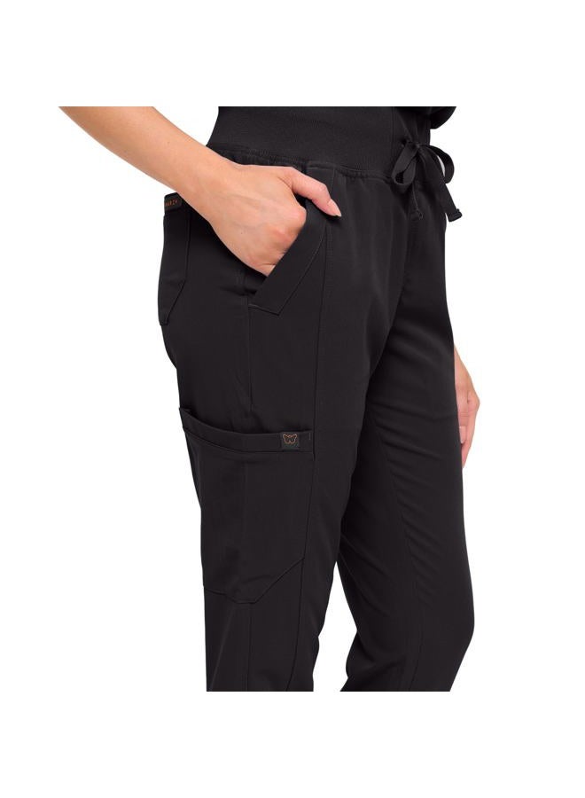 MONARCH UNIFORMS Womens Jogger Scrub Set with Oversized Scrub Top with Mandarin Collar. Supreme Comfort Scrub Set for Women, Black, PETITE-X-Small - Image 5