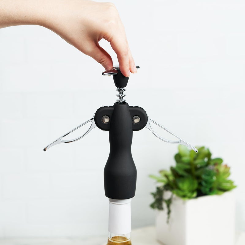 Wing Opener - Black Wing-Shaped Bottle Opener for Wine and Beer Bottles, Easy to Use Bar Tool for Home and Party - Image 2