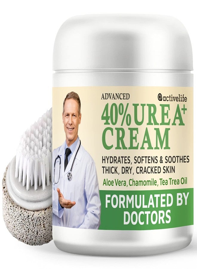 Activelife - Urea Cream 40 Percent for Feet, Formulated by Doctors, Foot Cream for Dry Cracked Heels, Foot Callus Remover, Rehydrates Dry, Rough, Dead Skin on the Feet, Hands, and Elbows, Free Pumice - Image 1