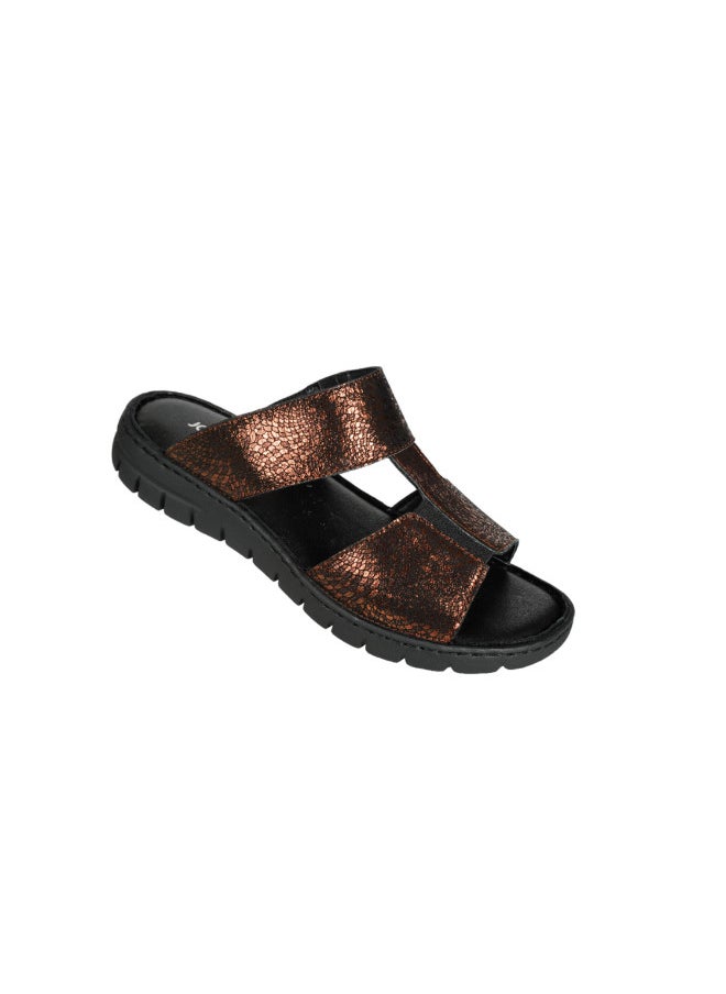 Josef Seibel 071-2227 Josef Seibel Ladies Casual Flat Sandals 93440 Black/Kombi Bronze  - Image 1