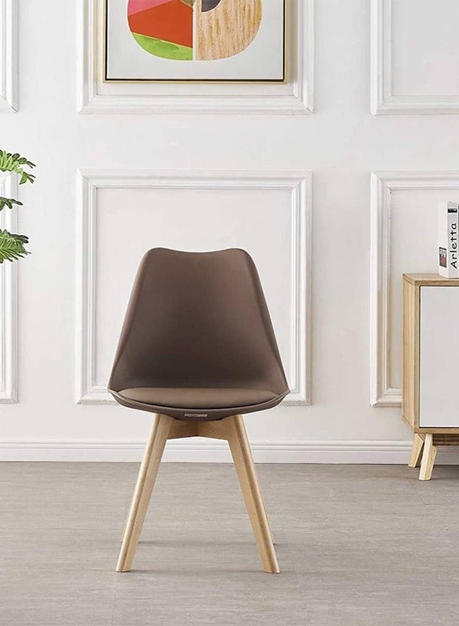 تايمي كرسي مكتب مع مقعد مبطن لغرفة الطعام وغرفة المعيشة بني - Image 2