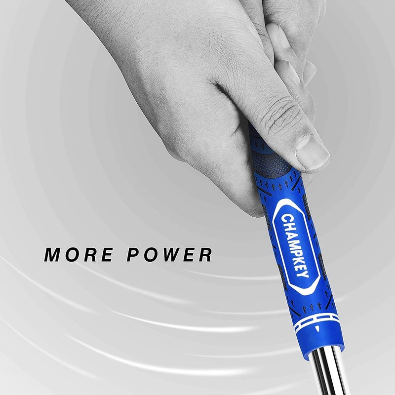 CHAMPKEY Premium Hybrid Golf Grips 13 Pack with All Repair Kits - All Weather Performance Golf Club Grips - High Traction and Control Half Corded Golf Grips for Men(Blue,Oversize) - Image 5