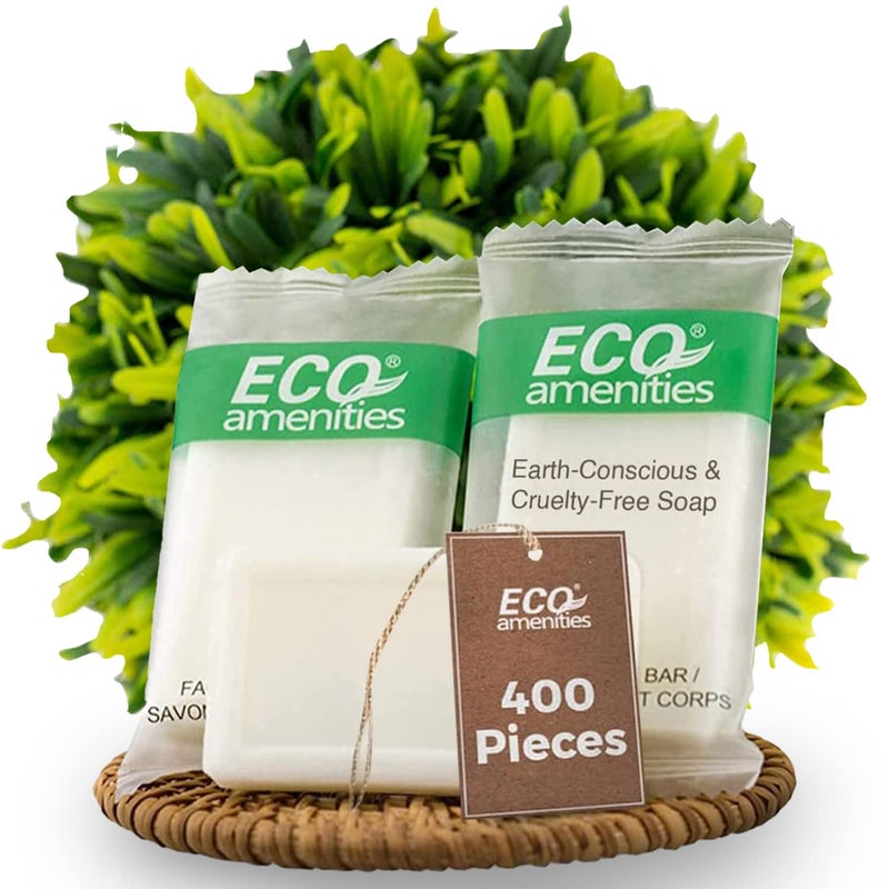 ECO amenities Travel Size Bar Soap  400 PACK 05 oz Mini Soap Bars Hotel Soap Bars Travel Size Toiletries  Individually Wrapped Bulk Soap Bar Small Hotel Soaps for BNBs VRBO Inns and Hotels