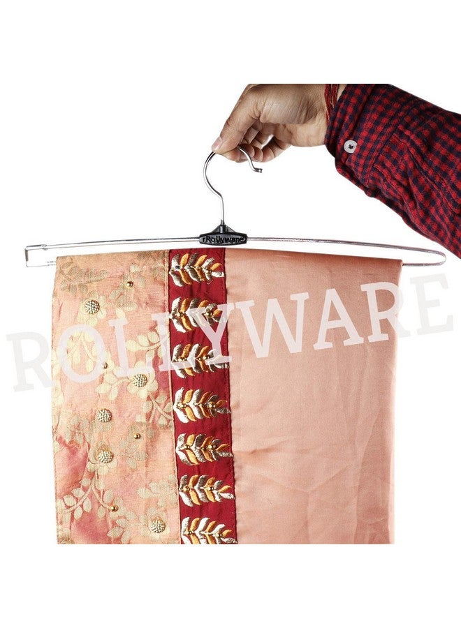ROLLYWARE 30 Pack Premium Unique Design Stainless Steel Lockable Technology Hangers for Clothes, Velvet, Trouser, Saree, Pants, Skirt Wardrobe - Image 4