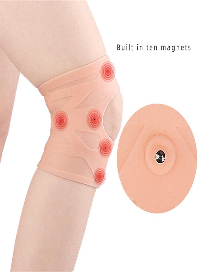 Xemz Magnetic Knee Pads, 1 Pair Breathable Silicone Knee Brace Pads, Open Patella Knee Stabilizer Magnetic Knee Compression Sleeves Knee Protection Pads for Ligament Injury Recovery Running (Short style) - Image 5