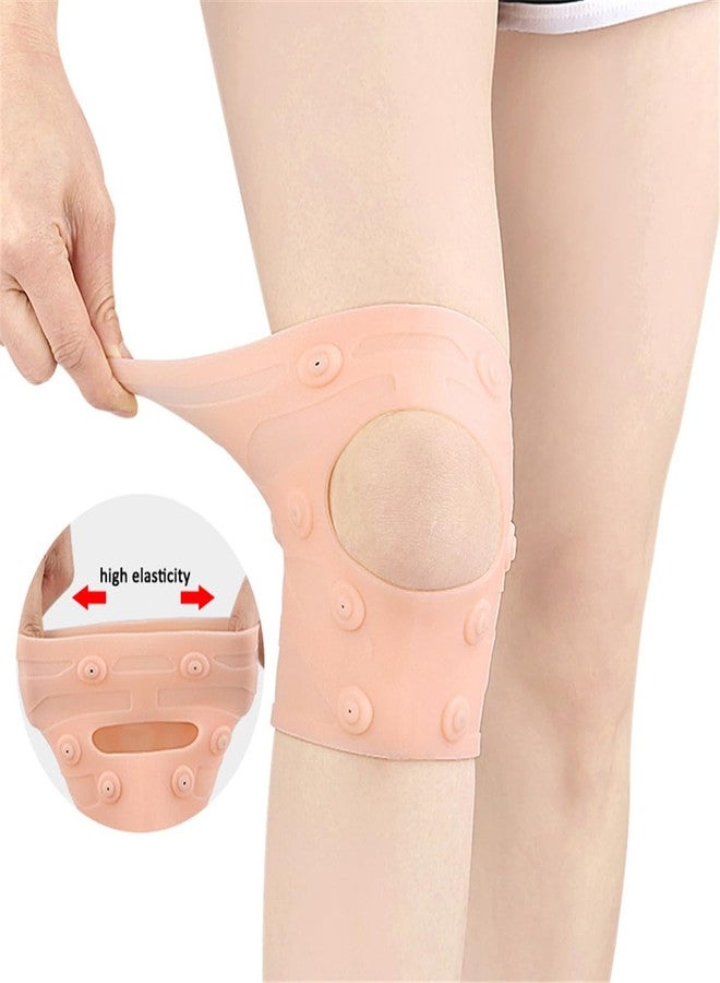 Xemz Magnetic Knee Pads, 1 Pair Breathable Silicone Knee Brace Pads, Open Patella Knee Stabilizer Magnetic Knee Compression Sleeves Knee Protection Pads for Ligament Injury Recovery Running (Short style) - Image 3