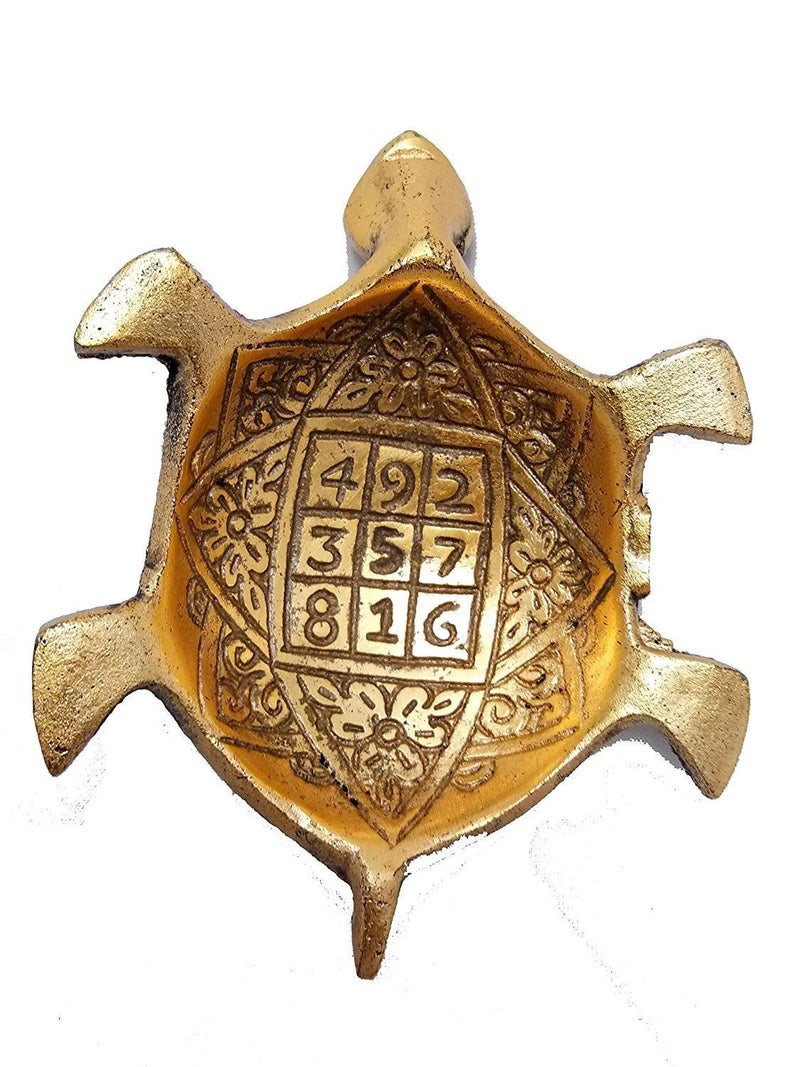 CHHARIYA CRAFTS Metal Feng Shui Tortoise On Plate Showpiece for Good Luck Lucky Feng Shui Decorative Showpiece (Metal, Gold) - Image 4