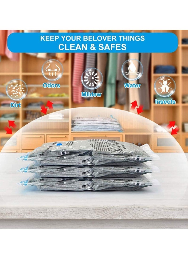 Arabest 10PCS Vacuum Storage Bags, Space Saver Bags with Hand Pump, Reusable Vacuum Seal Storage Bags for Bedding, Clothes, Curtains, Pillows (3 x Jumbo, 3 x Large, 4 x Medium)  - Image 4
