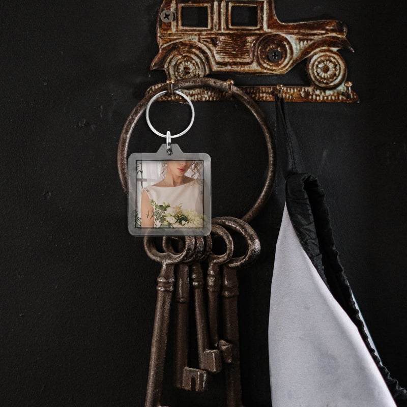 20pcs Blank Key Chain Key Chain Photo Frame Scenic Area Souvenir - Image 5
