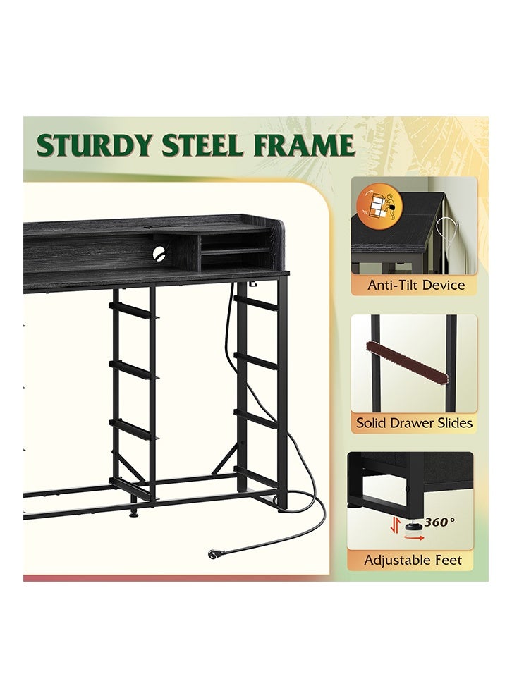 keke Dressing Model with Electric 16 Drawers for inside Home Room Storage Cabinet 55.51" inches With Black Color - Image 4