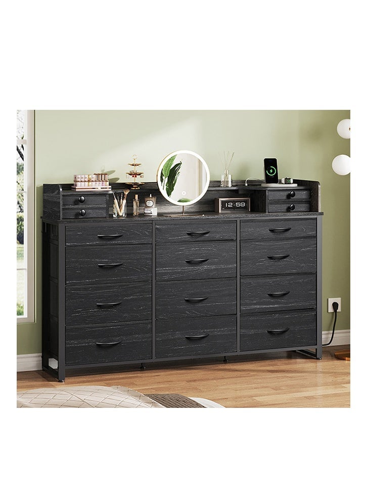 keke Dressing Model with Electric 16 Drawers for inside Home Room Storage Cabinet 55.51" inches With Black Color - Image 1