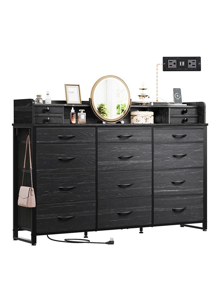 keke Dressing Model with Electric 16 Drawers for inside Home Room Storage Cabinet 55.51" inches With Black Color - Image 2