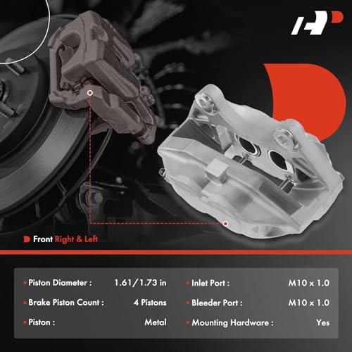 A-Premium Disc Brake Caliper Assembly Compatible with Select Nissan and Infiniti Models - 370Z 2009-2018, FX50 2009-2013, G37 2008-2011, M37/M56 2011-2013, Q50, Q60, Q70, Q70L, QX70 - Front Side - Image 2