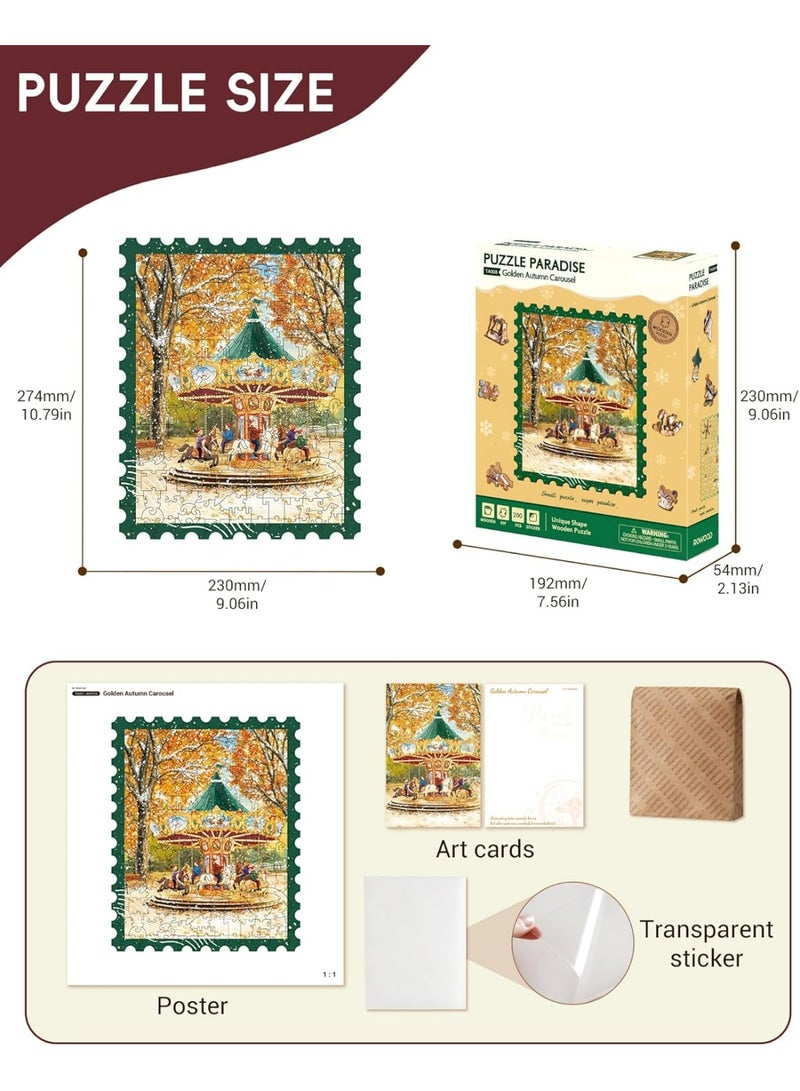 ROBOTIME Rowood Golden Autumn Carousel Wooden Jigsaw Puzzle TA008 - Image 2