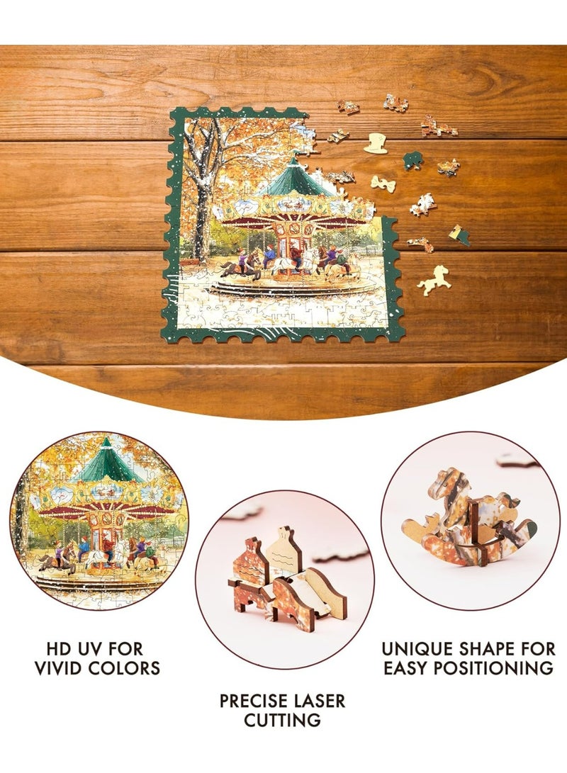 ROBOTIME Rowood Golden Autumn Carousel Wooden Jigsaw Puzzle TA008 - Image 4