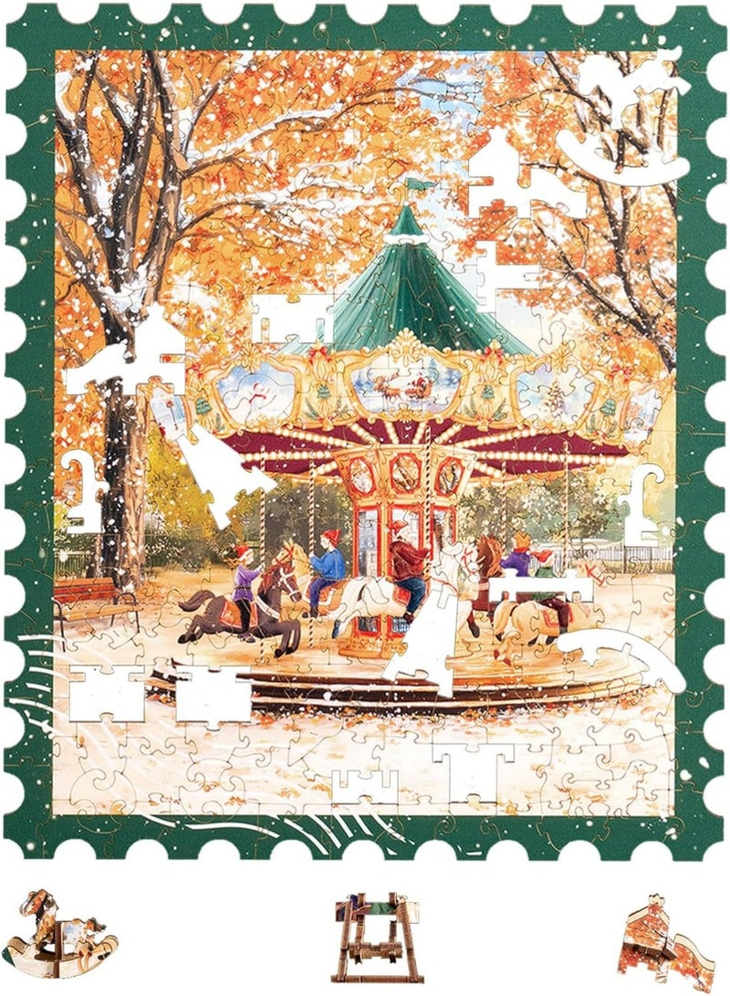 ROBOTIME Rowood Golden Autumn Carousel Wooden Jigsaw Puzzle TA008 - Image 1