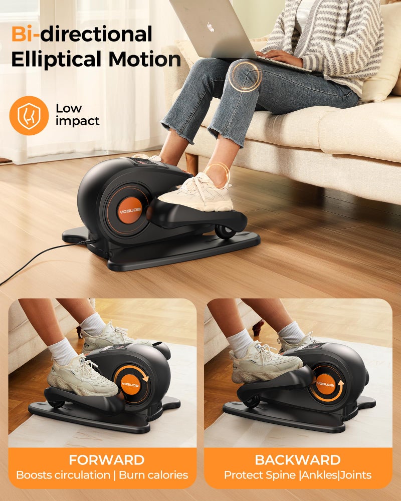 YOSUDA Under Desk Elliptical Electric,Elliptical for Seniors,Fully Assembled Seated Pedal Exerciser with Remote Control with Free Footstraps & 10 Adjustable Speeds - Image 4