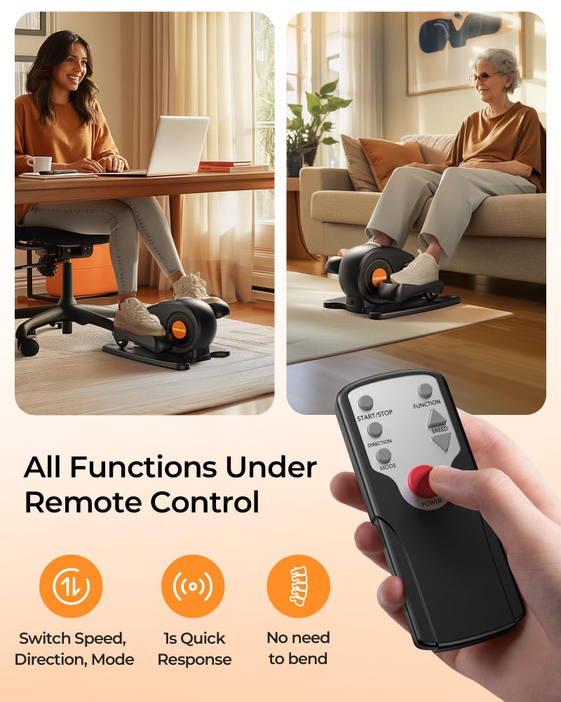 YOSUDA Under Desk Elliptical Electric,Elliptical for Seniors,Fully Assembled Seated Pedal Exerciser with Remote Control with Free Footstraps & 10 Adjustable Speeds - Image 3
