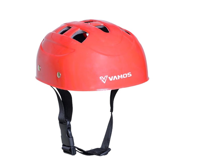 VAMOS Cycling and Skating Sports Helmet for Kids Boys and Girls of Age 6-12 Years with Adjustable Straps (Matte Red) - Image 1