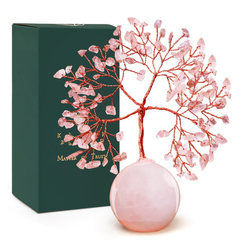 KARMAPLEDGE Rose Quartz Crystal Tree of Life Gifts for Women  Office Decor  Healing Crystal and Stones Chakra Tree for Positive Energy  Reiki Healing  Meditation  Good Luck  Spiritual  Birthday Gifts - Image 1