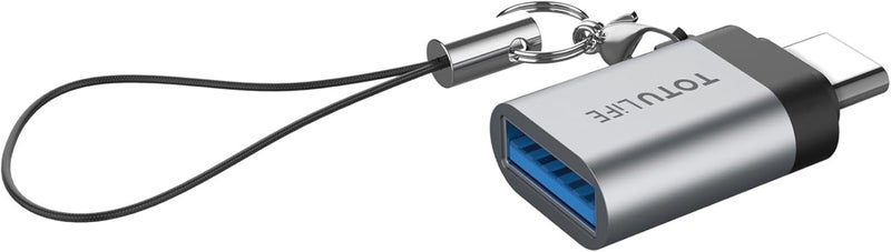 Totulife 5Gbps USB-A to Type-C OTG Adapter, Grey - Image 2