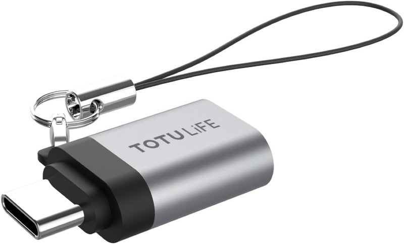 Totulife 5Gbps USB-A to Type-C OTG Adapter, Grey - Image 1