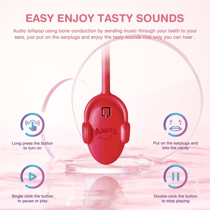 AMOS TastySounds Audio Lollipop - Watermelon Flavor, Sugar-Free Singing Candy - Image 4