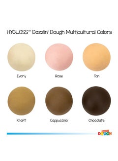 Hygloss Products Unscented Dazzlin' Dough Modeling Clay Unscented Safe & Non Toxic 1 Lb Of 6 Various Skin Inspired Colors For Arts & Crafts Multicultural Projects Learn & Play (4716)  - Image 3
