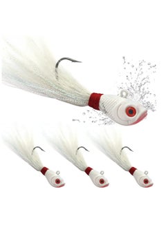 Excefore Bucktail-Jigs-Saltwater-Hair-Jigs-Head -Flukes-Fishing-Lures-Assorted Kit for Striped Bass Walleye Snook Rockfish Redfish 1/4oz 1/2 oz 1oz 2 oz  3PCS  - Image 1