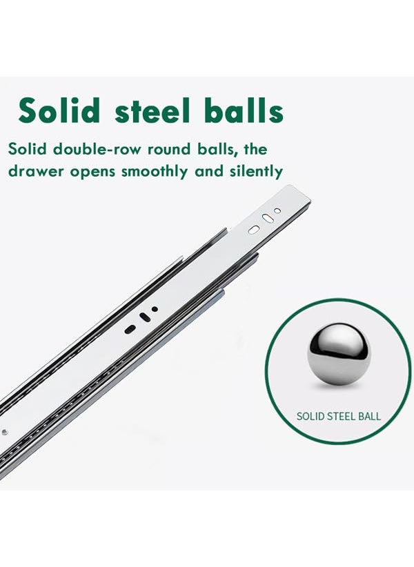 Volo Volo 12 inch Mild Steel Heavy Duty Telescopic Push to Open SlideDrawer Slides Ball Bearing 3Fold Full Extension Side Mount Rail Runners  - Image 5
