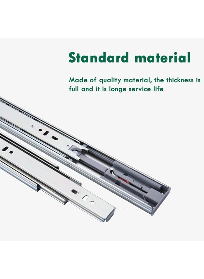 Volo Volo 12 inch Mild Steel Heavy Duty Telescopic Push to Open SlideDrawer Slides Ball Bearing 3Fold Full Extension Side Mount Rail Runners  - Image 3